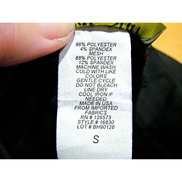 Brat Star Womens Black Elastic Waist Lace Strip Pull On Flare Satin Skirt Small - Picture 4 of 10